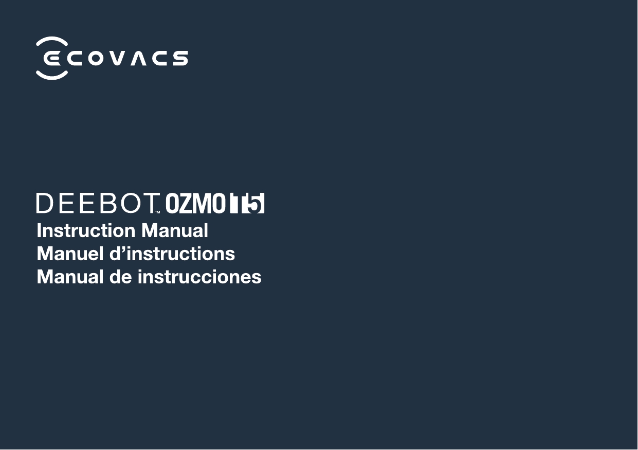 ECOVACS DEEBOT OZMO T5 Instruction 