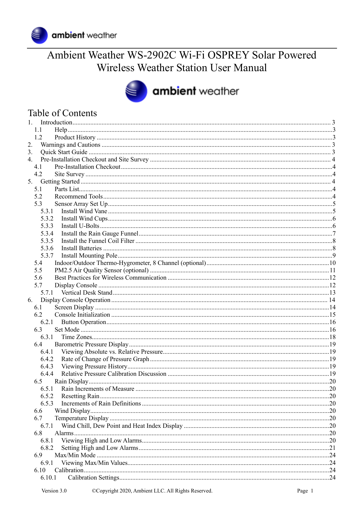 Ambient Weather Station Ws 2902c Manual