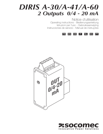 Socomec DIRIS A-30/A-41, DIRIS A41, DIRIS A60, DIRIS A-30, DIRIS A-60 ...