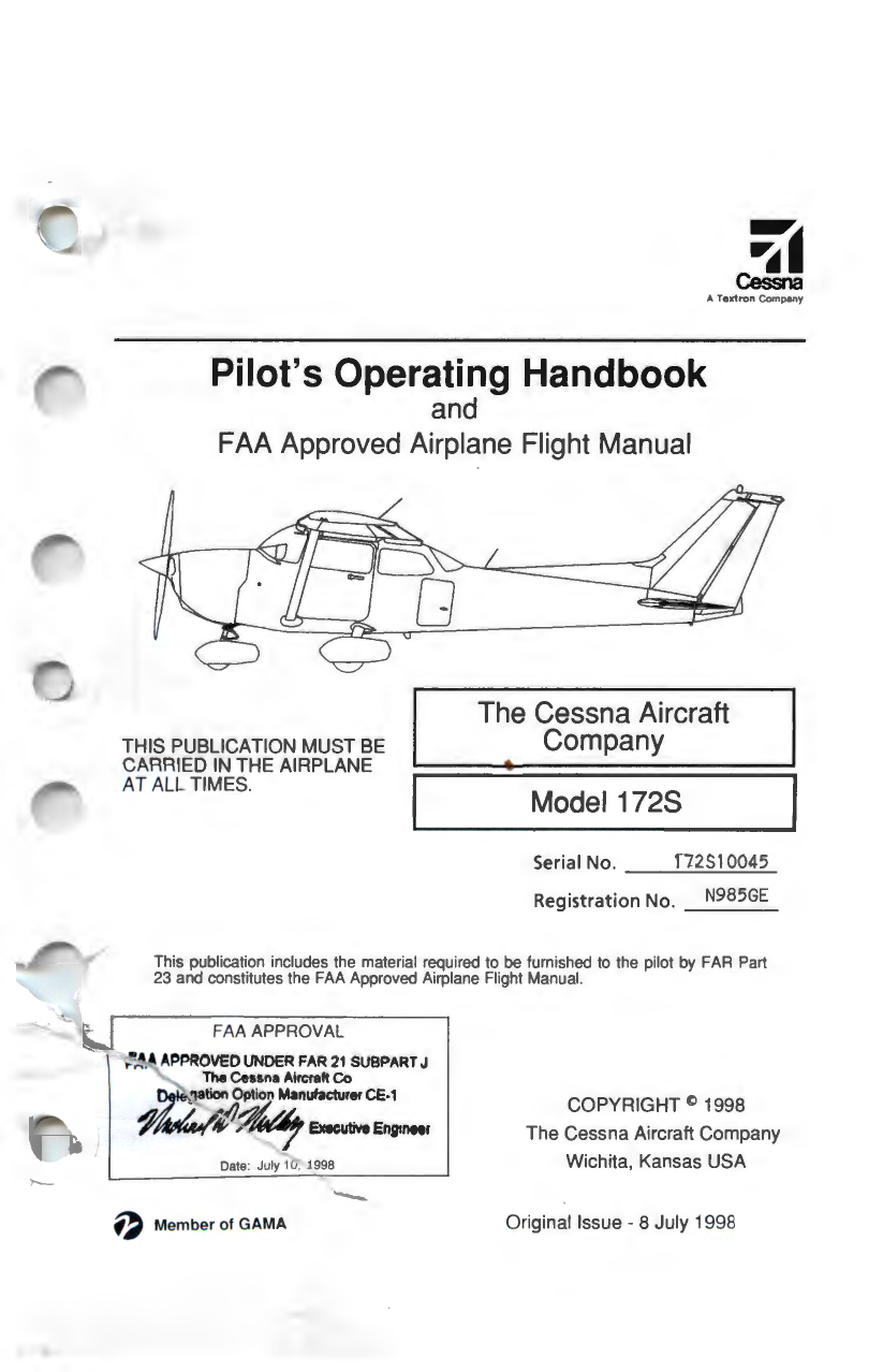 Cessna 172S Skyhawk User Manual | Manualzz