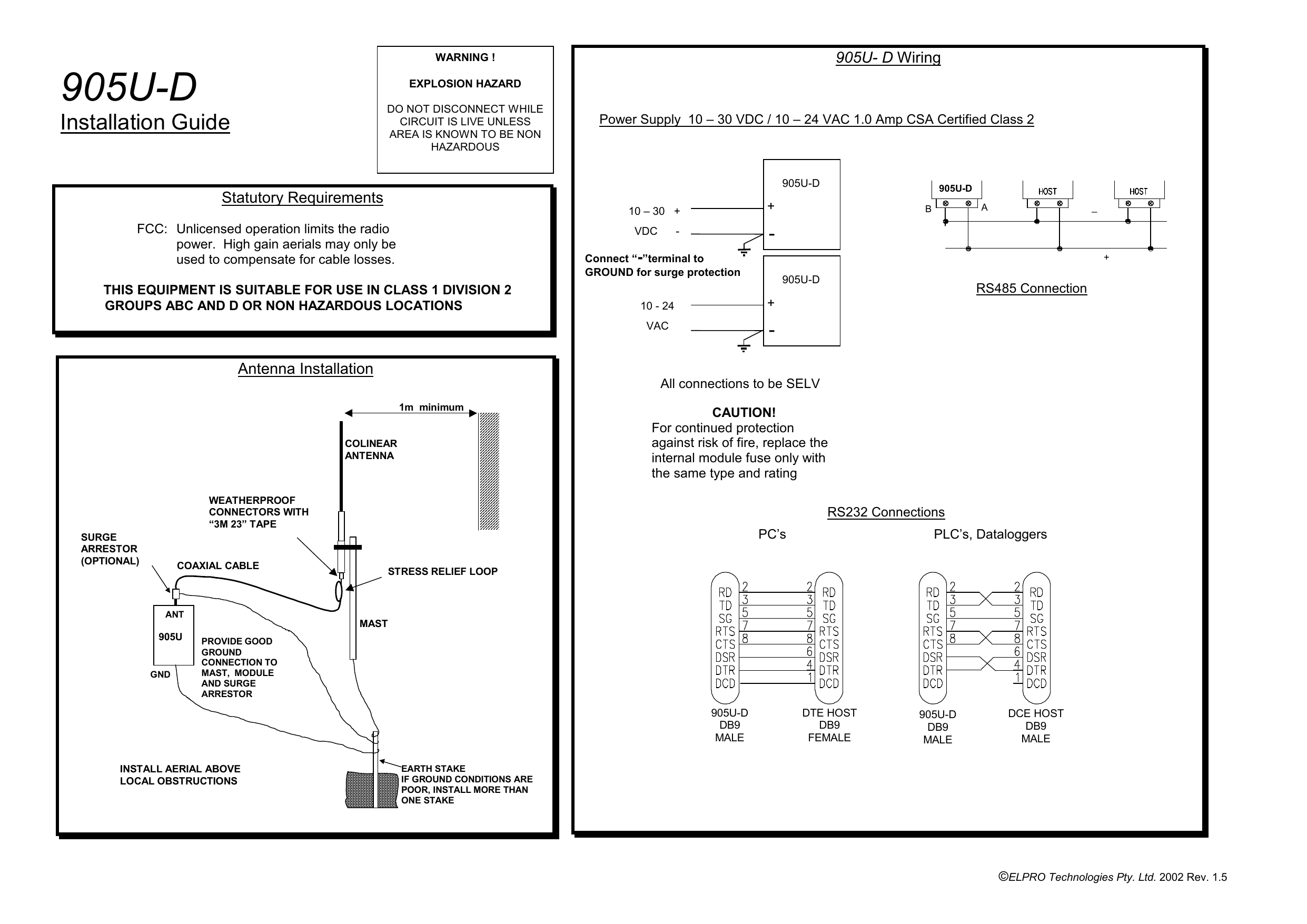 Elpro 905u D Wireless Serial Data Modem Installation Manual Manualzz