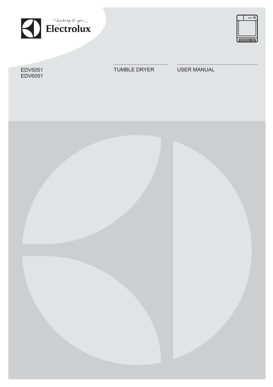 Electrolux Edv5051 Edv6051 User Manual Manualzz