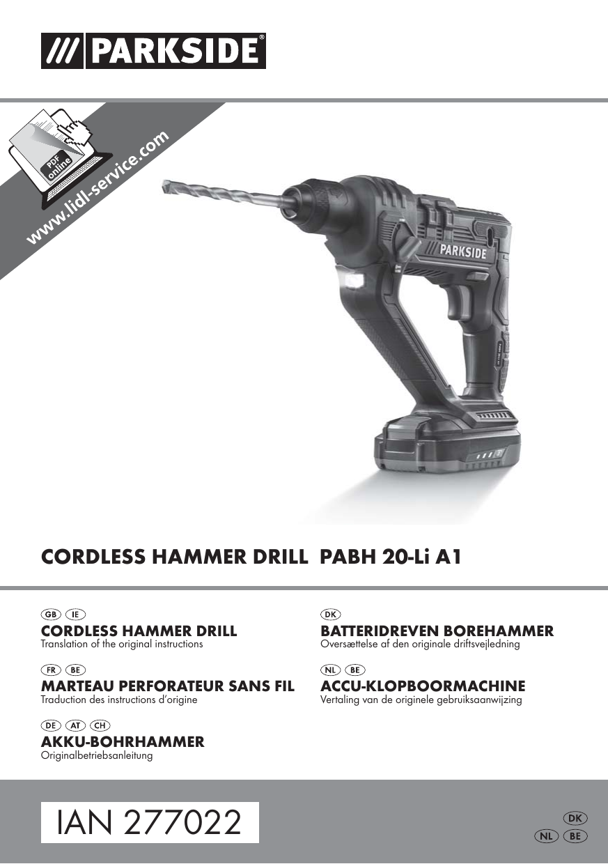 CORDLESS DRILL PABS 20-Li D4  Kompernaß - Online shop for