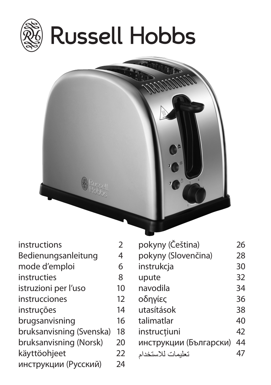 Russell Hobbs Legacy Toaster Polished 2129056 User manual Manualzz
