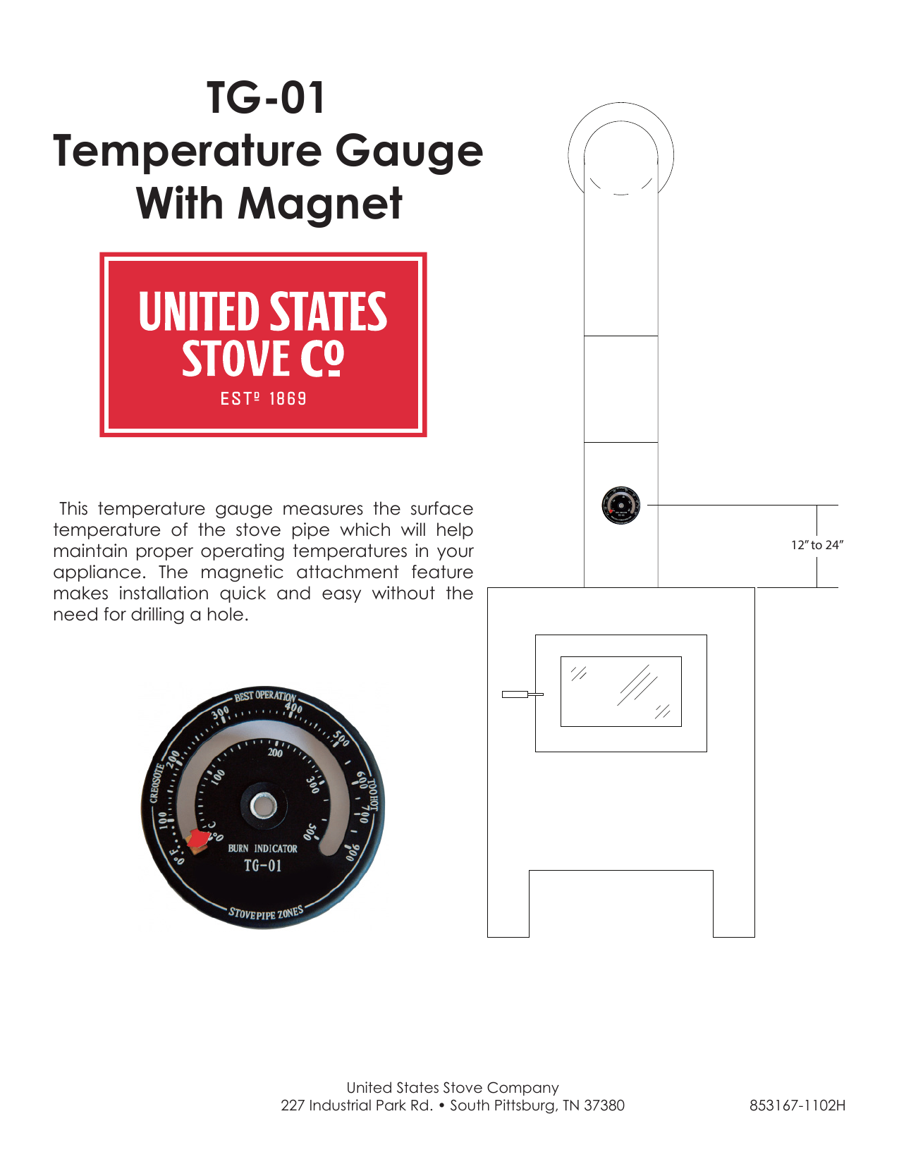 Vogelzang TG 01 Temperature Gauge with Magnet