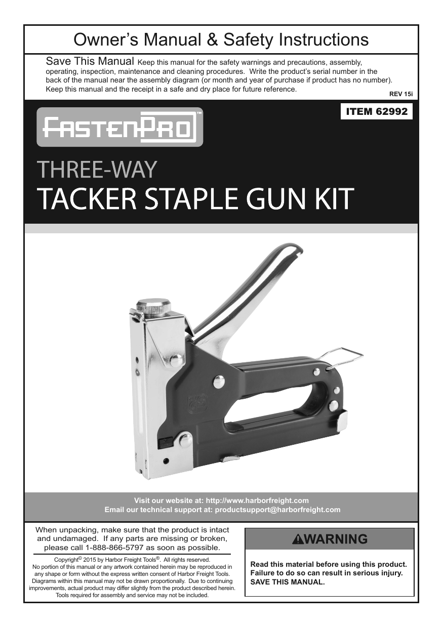 Three-Way Tacker Staple Gun Kit