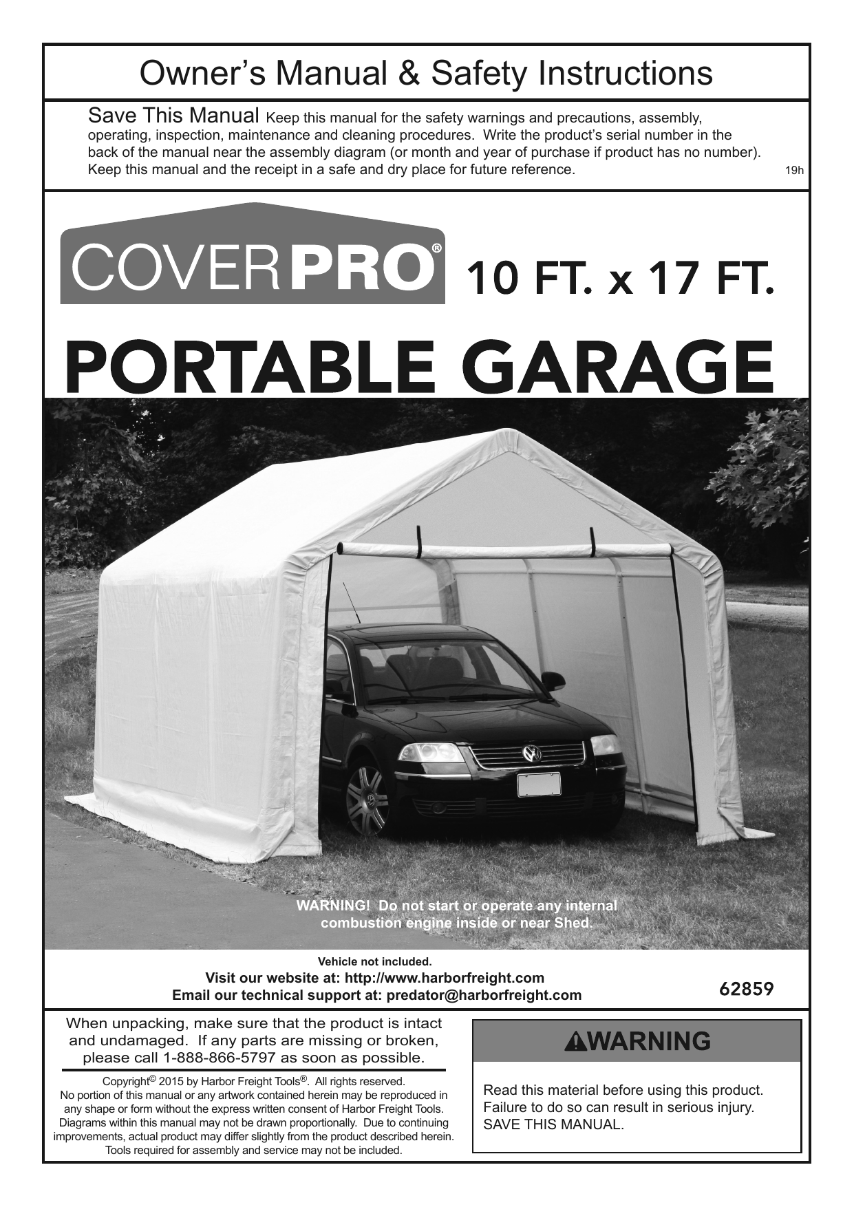 CoverPro 62859 10 ft. x 17 ft. Portable 