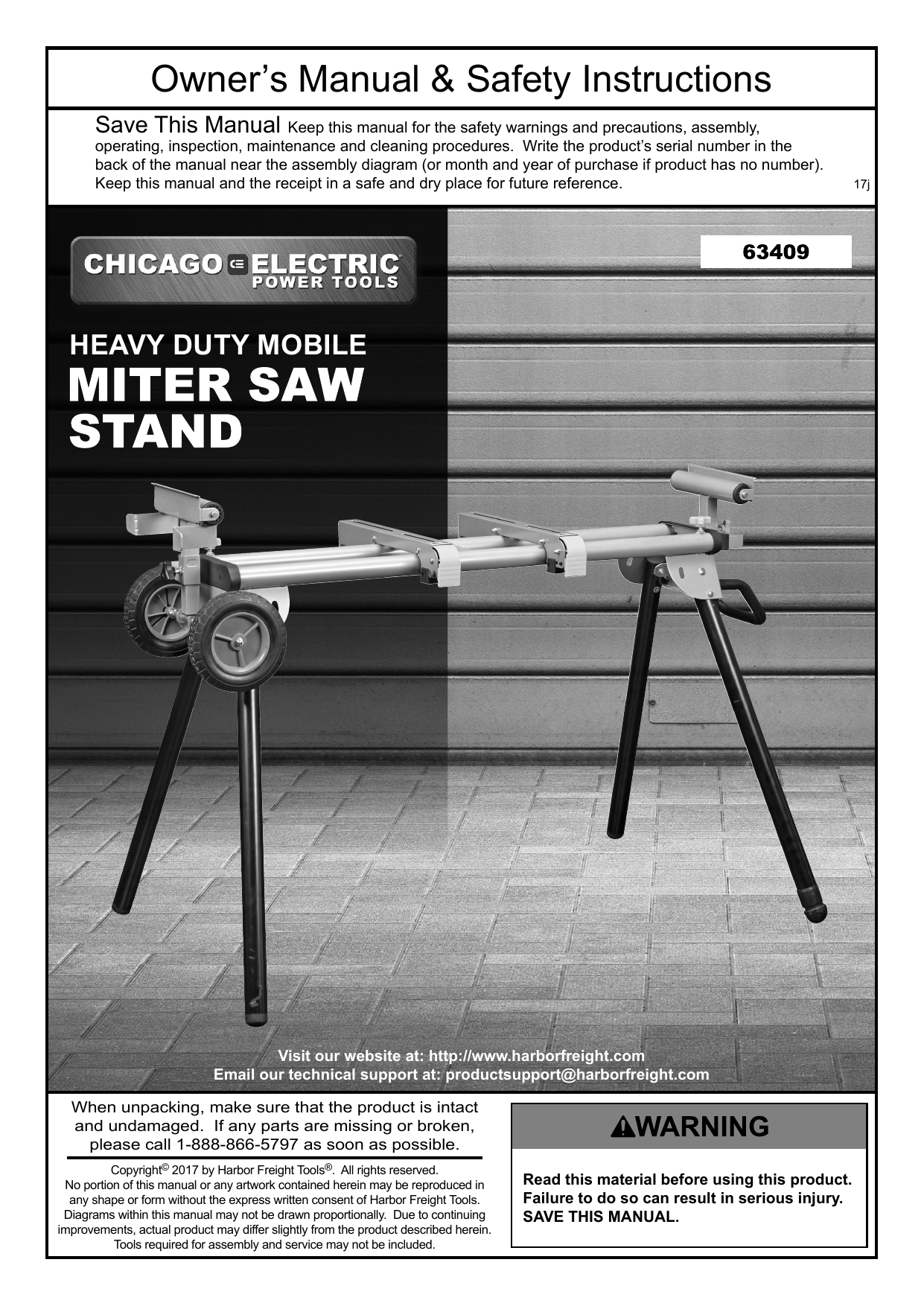 Heavy Duty Mobile Miter Saw Stand for sale online 400 Lbs Chicago Electric Power Tools 62750 16ft 