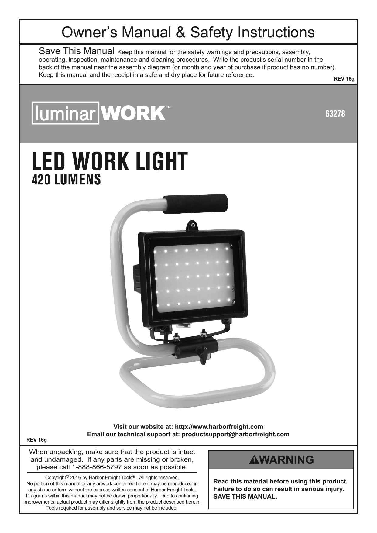 4500 Lumen Dual-Head LED Work Light