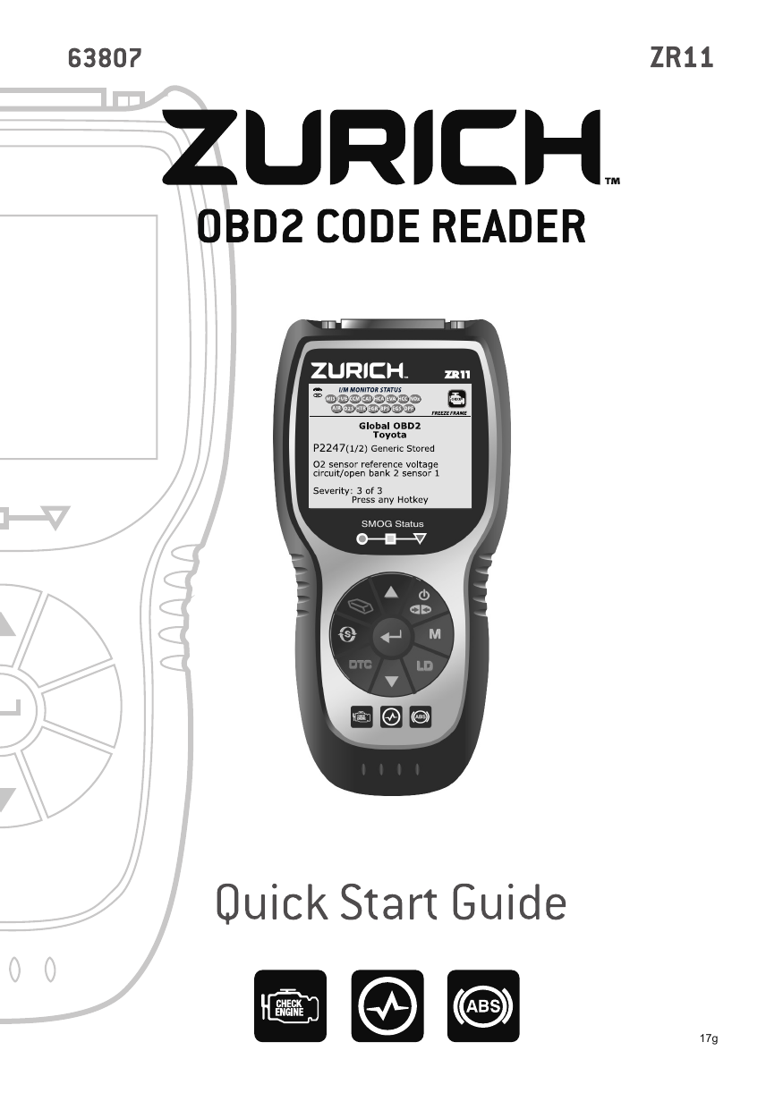 Zurich 63807, ZR11 Quick start guide | Manualzz