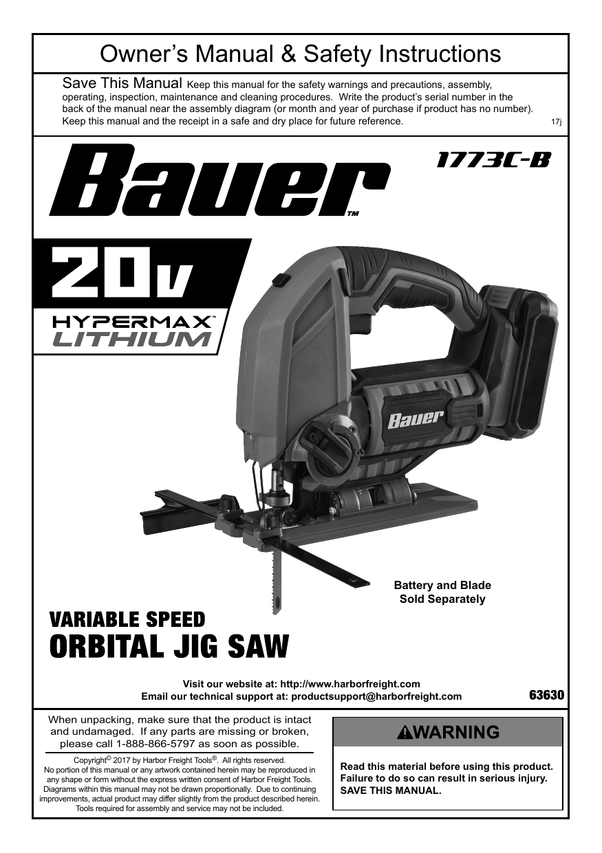 Bauer best sale cordless jigsaw