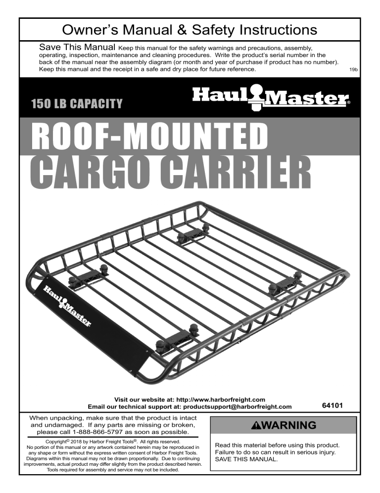 haul master roof cargo carrier