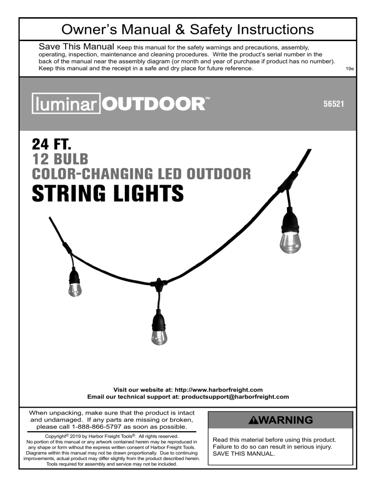 Luminar Outdoor 56521 Owner's manual Manualzz
