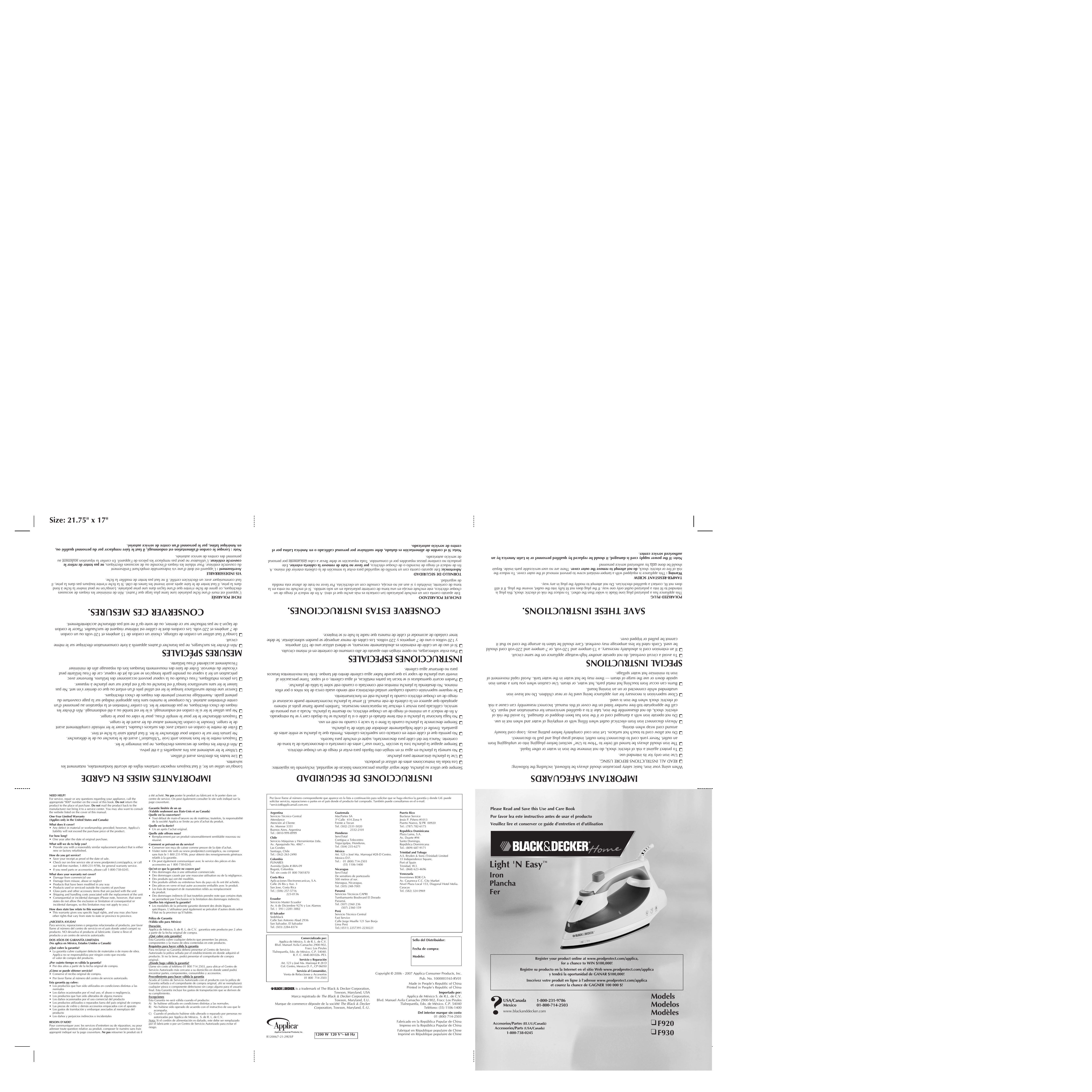 Black And Decker Appliances F930 Light And Easy Iron Use And Care Manual Manualzz Black And Decker Appliances F930 Light And Easy Iron Use And Care Manual Manualzz