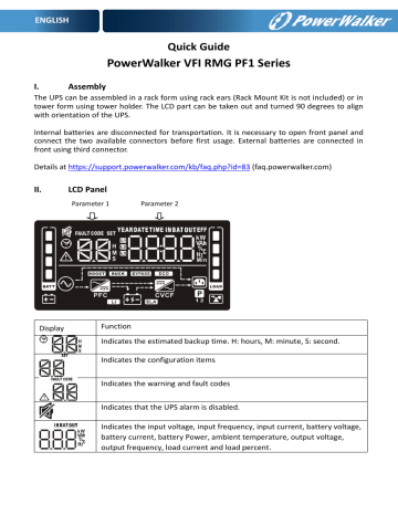 Powerwalker Vfi 3000 Rmg Pf1 Uk Quick Guide Manualzz