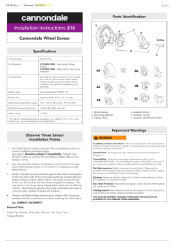 cannondale wheel sensor installation