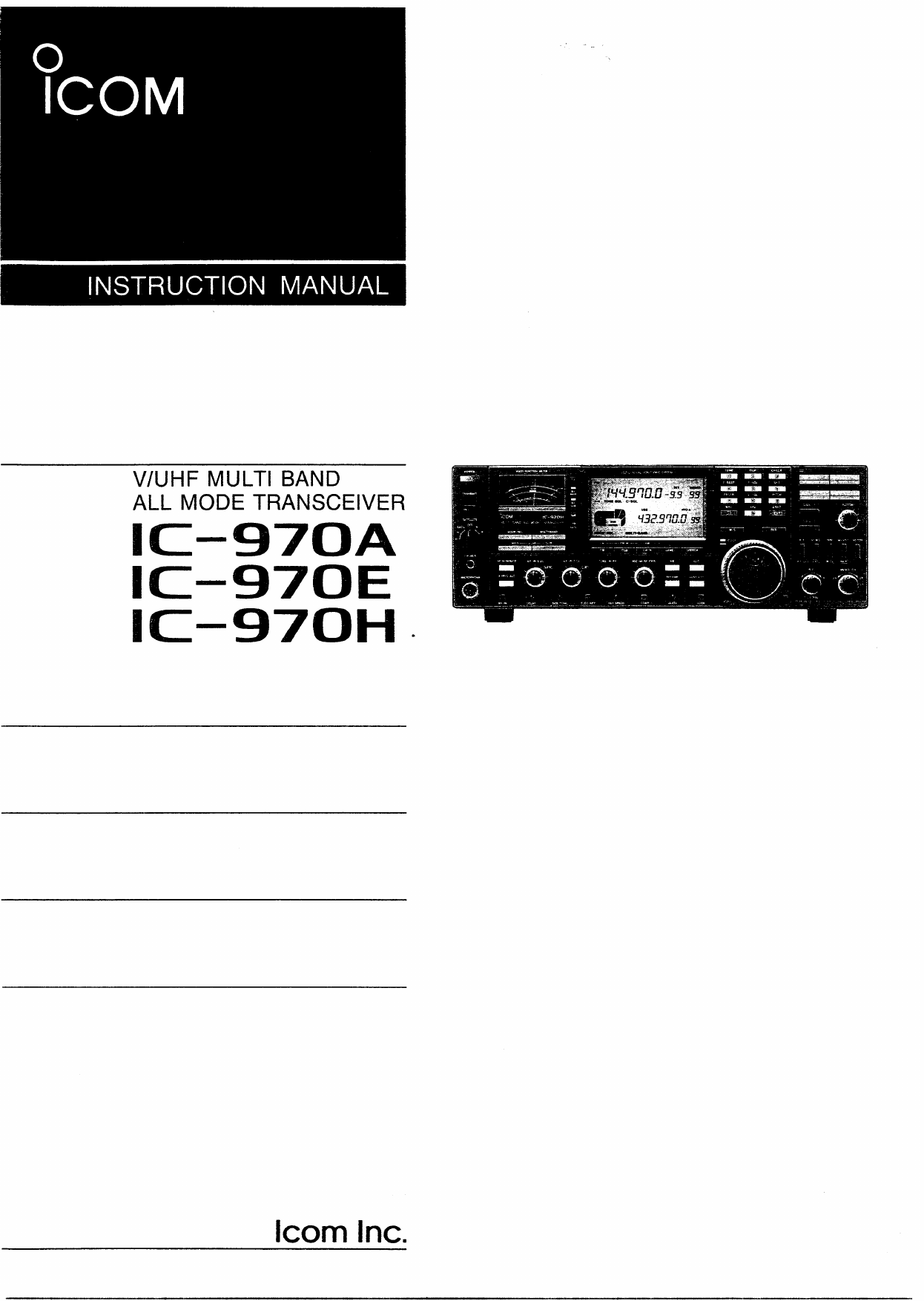 Icom Ic 970a E H Owner S Manual Manualzz