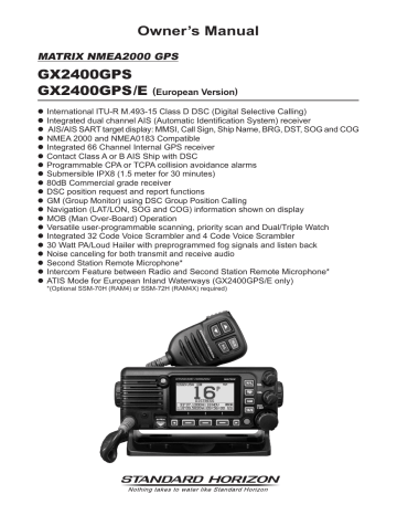 Standard Horizon GX2400 E Owner Manual | Manualzz