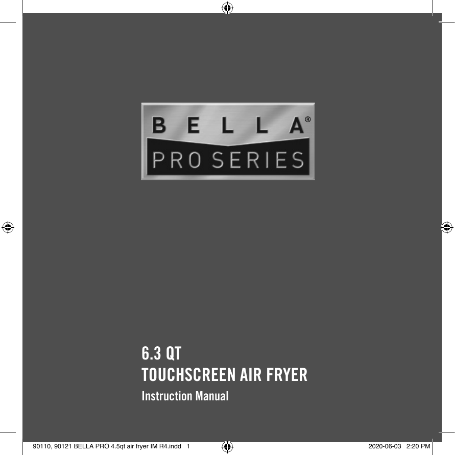 90110 Bella Pro Series - 6.3-qt. Touchscreen Air Fryer - Stainless