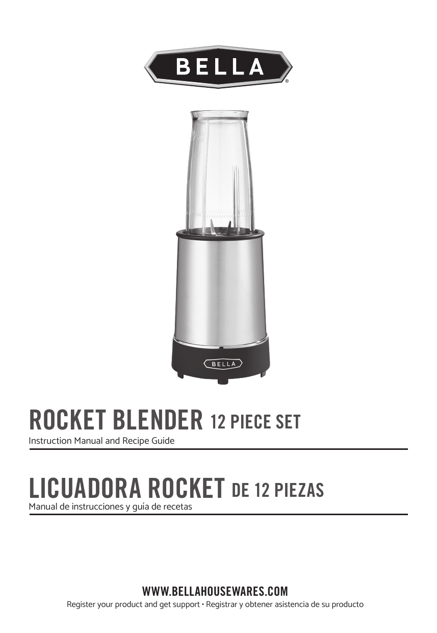 Bella Rocket Blender Tall Cup Replacement - 13.5 Ounces 