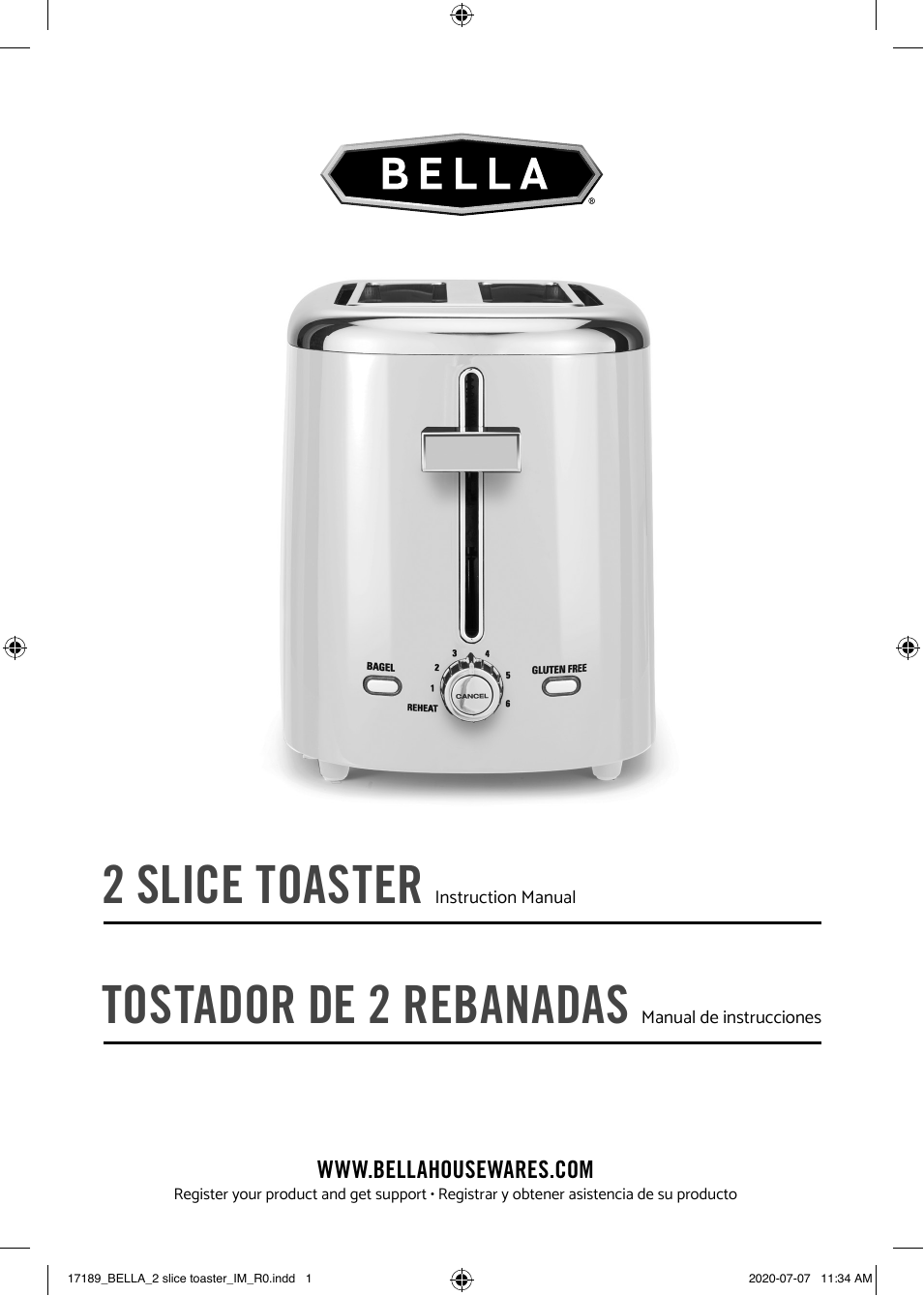 Bella 2 Slice Toaster Owner's manual | Manualzz