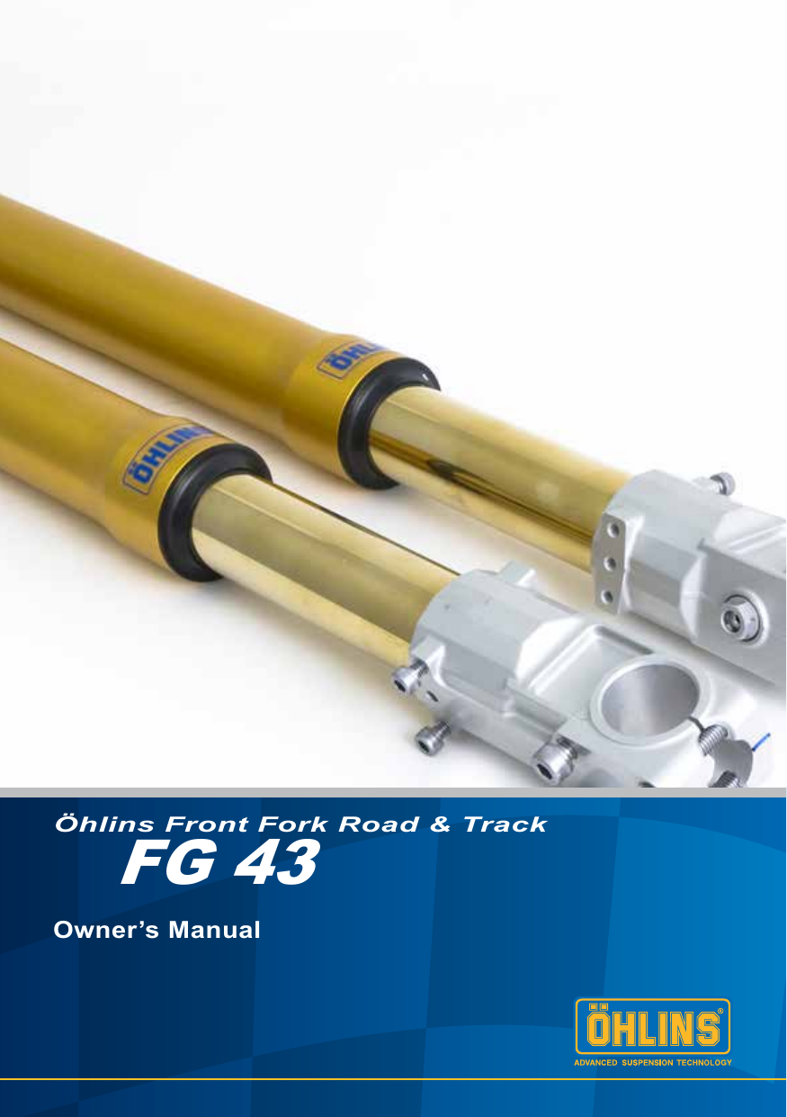Ohlins 07282-04 road & track front fork FG 43 Owner's Manual | Manualzz