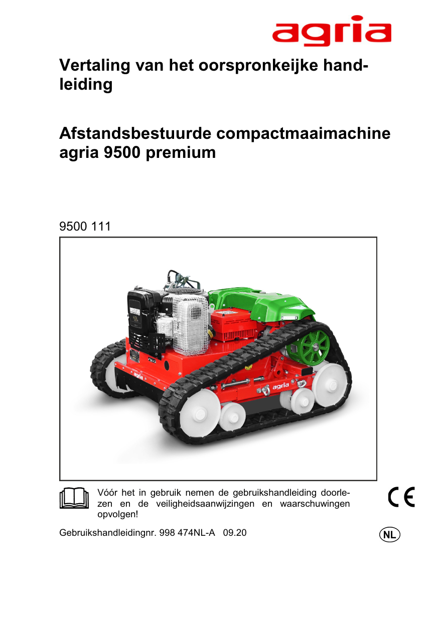 Agria 9500 premium Remote Controlled Compact Mower de handleiding Manualzz