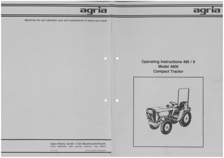 Agria 4800 Owner S Manual Manualzz