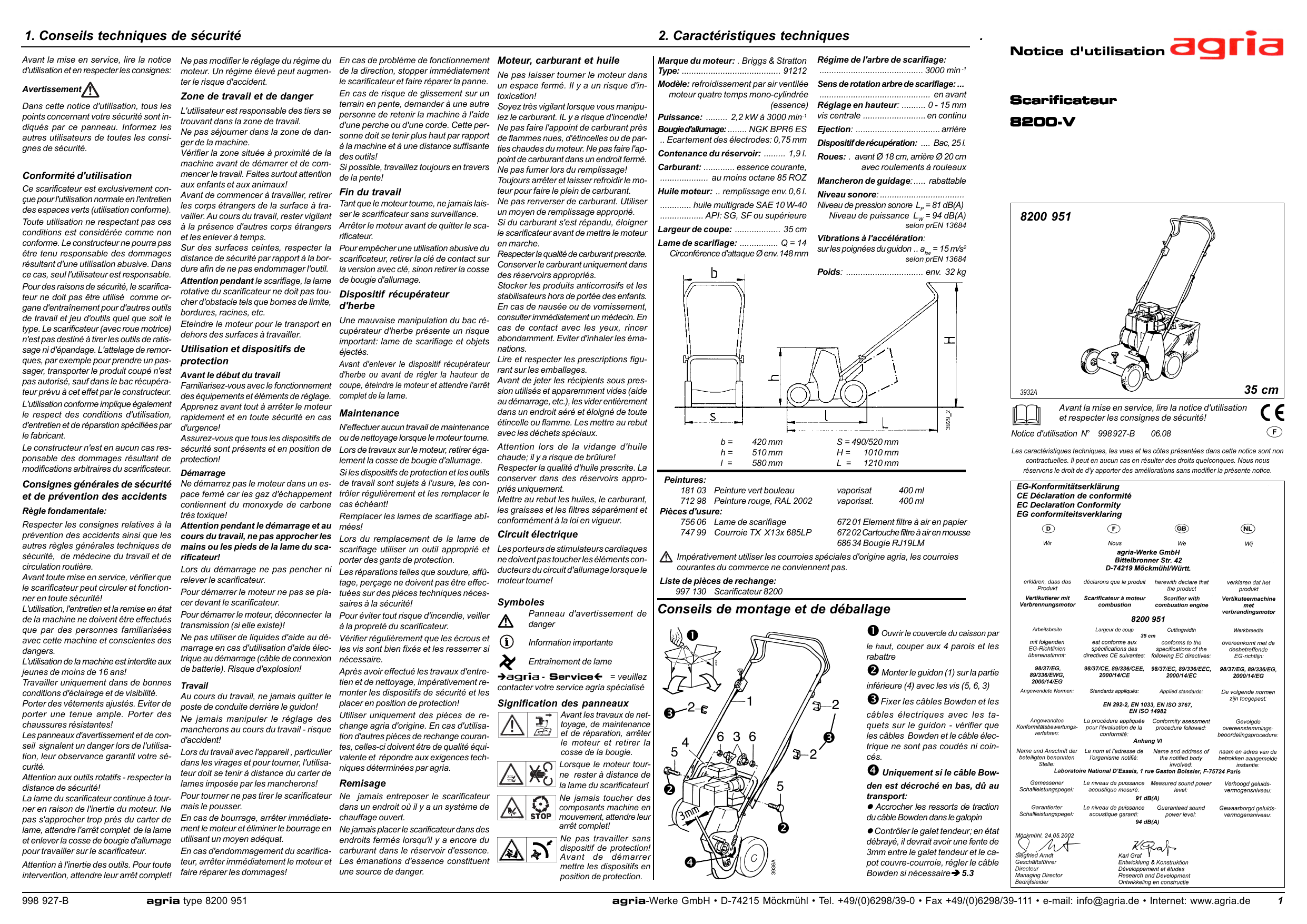 Agria 00 V Owner S Manual Manualzz