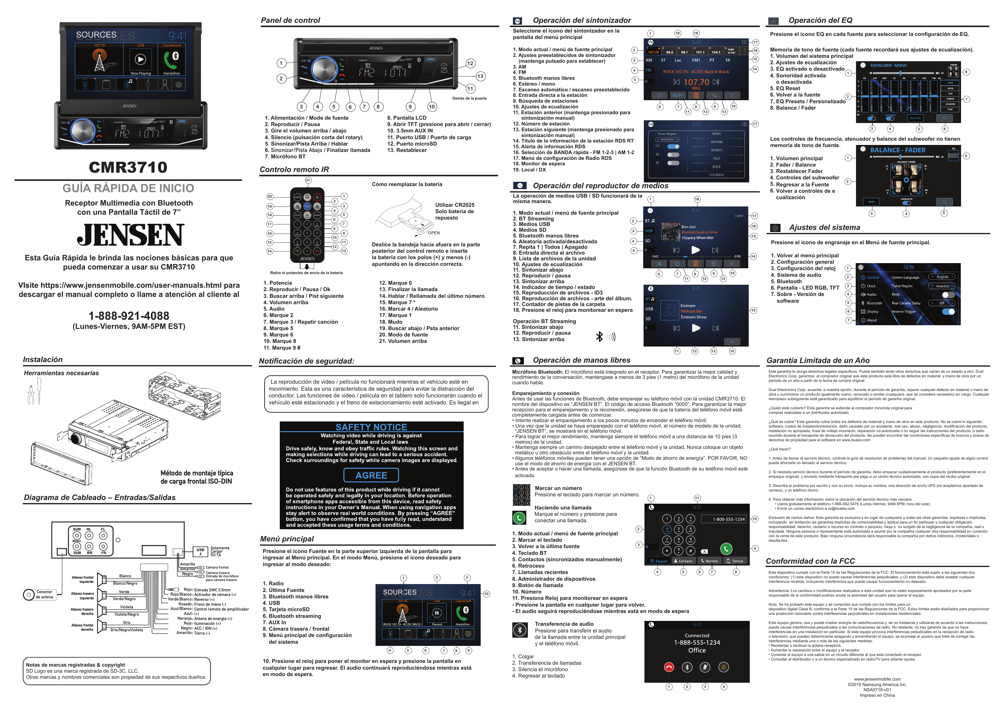 Jensen CMR3710 Quick start guide | Manualzz