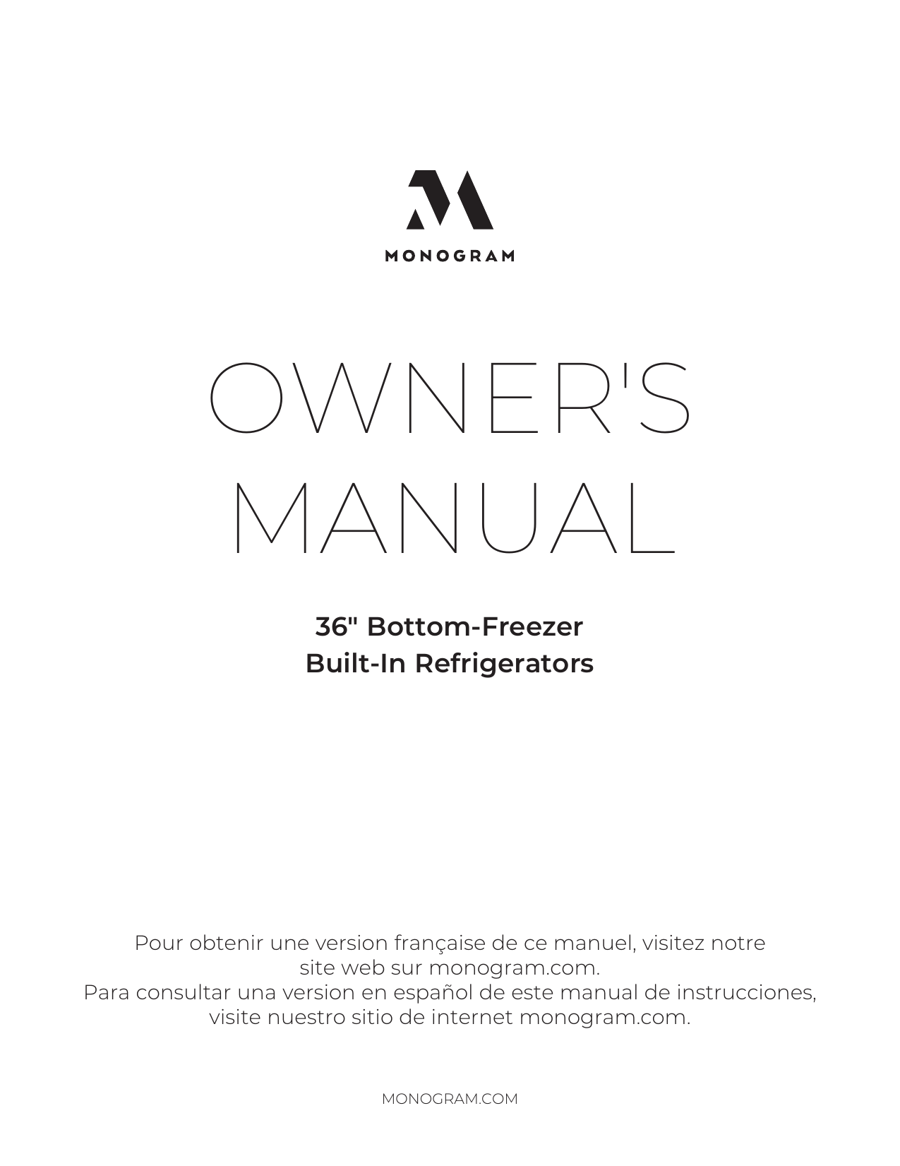 Monogram ZIC360NNRH 36" BuiltIn BottomFreezer Refrigerator Use and