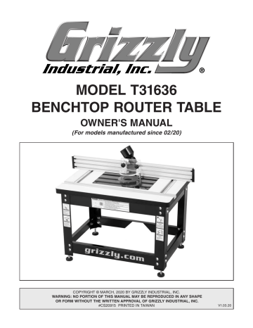 Machine Data Sheet. Grizzly T31636 