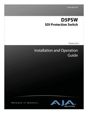 AJA D5PSW User manual | Manualzz