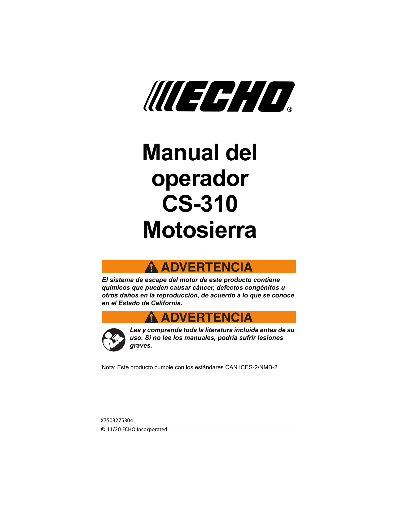 Echo CS310 User manual Manualzz