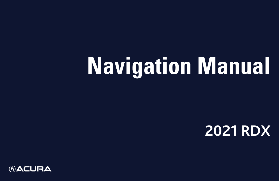 Acura 2021 RDX Navigation Manual Manualzz