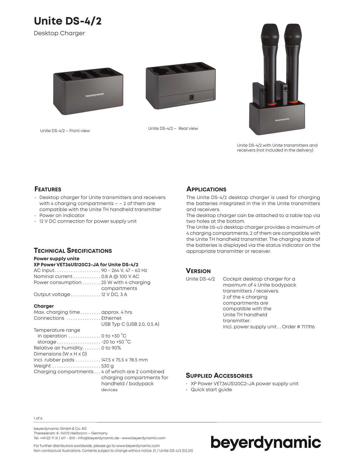 Beyerdynamic Unite Ds 4 2 Specification Manualzz