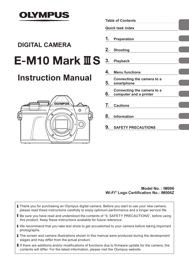 Olympus EM10 Mark III S Body Instruction manual Manualzz