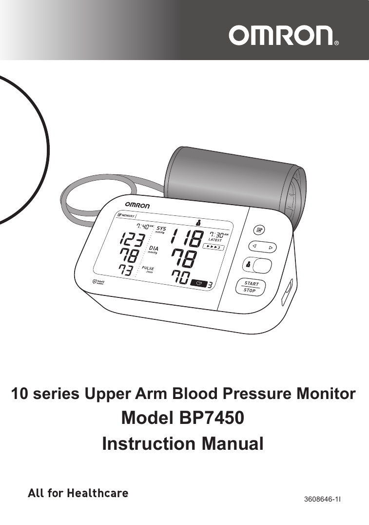 Omron BP7450 User manual | Manualzz