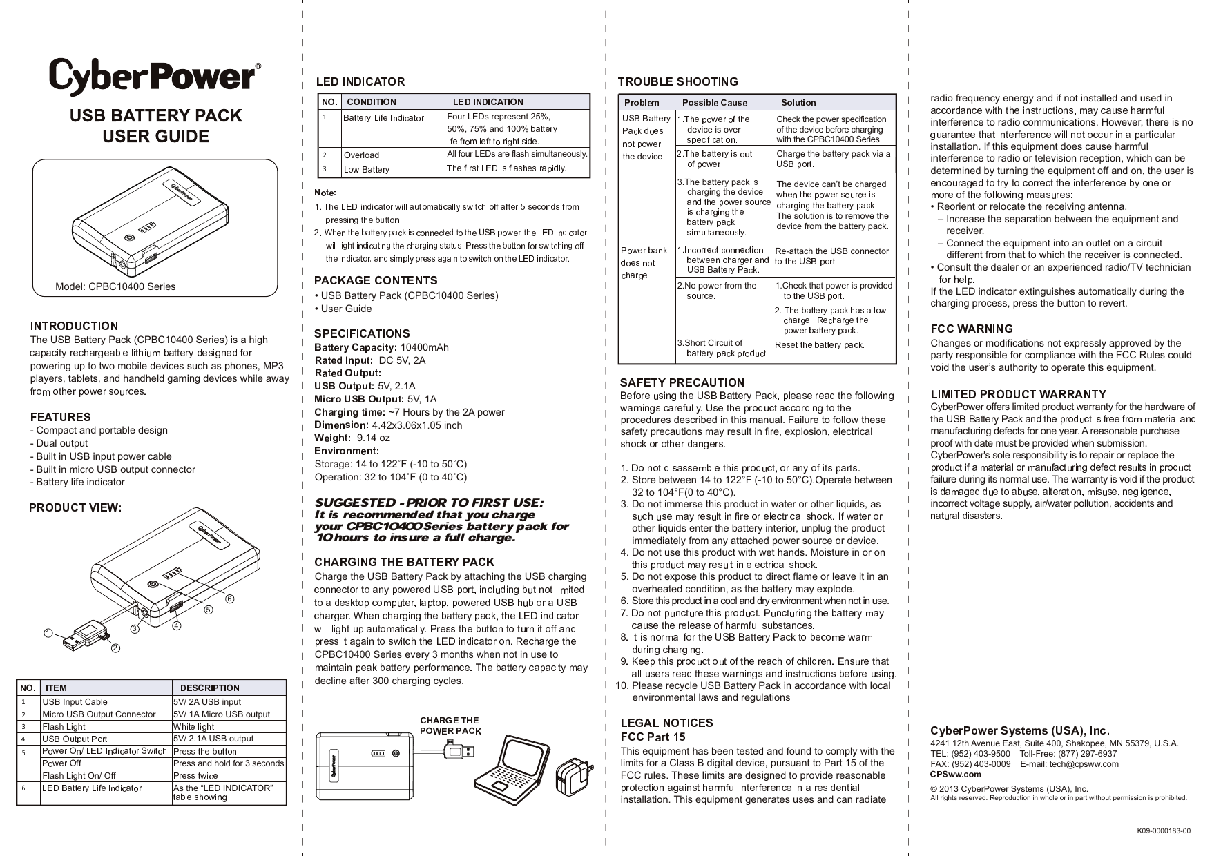 Cyberpower Cpbc10400 User Manual Manualzz