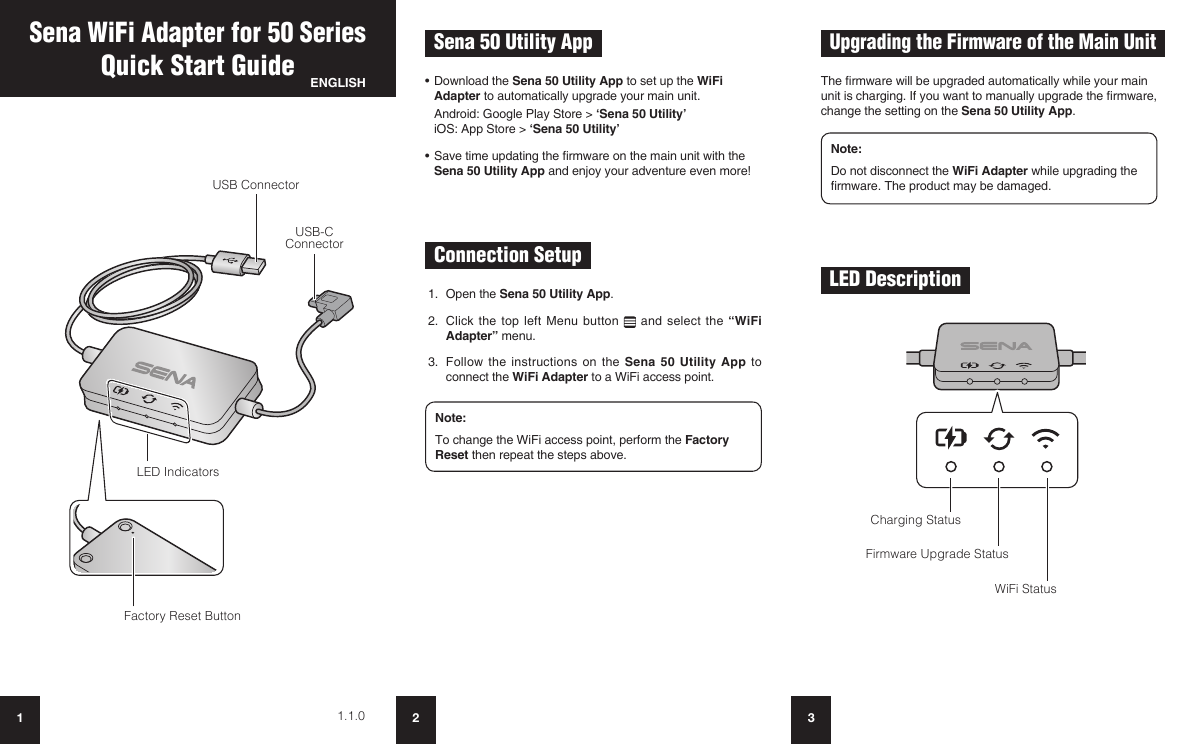 Sena 50r wifi online adapter