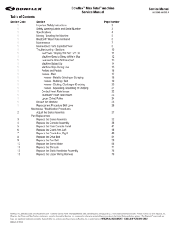 Bowflex Max Trainer Max Total Service Manual Manualzz