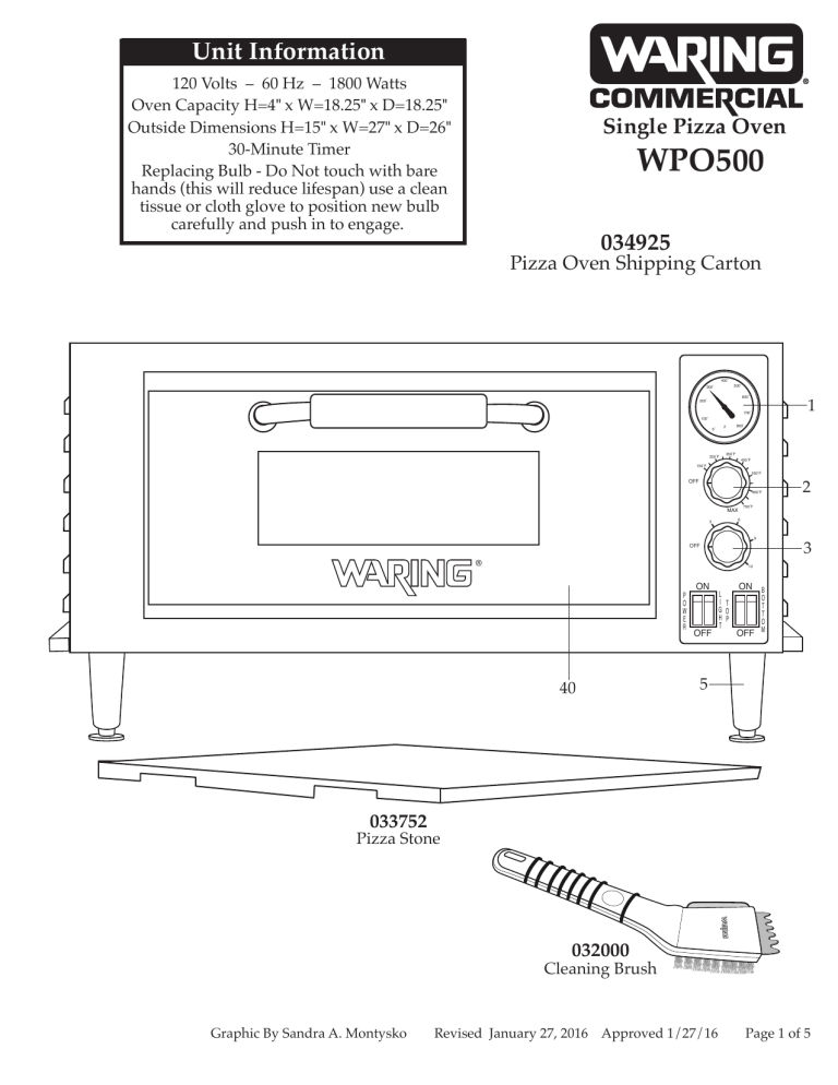 Waring WPO500 User manual Manualzz