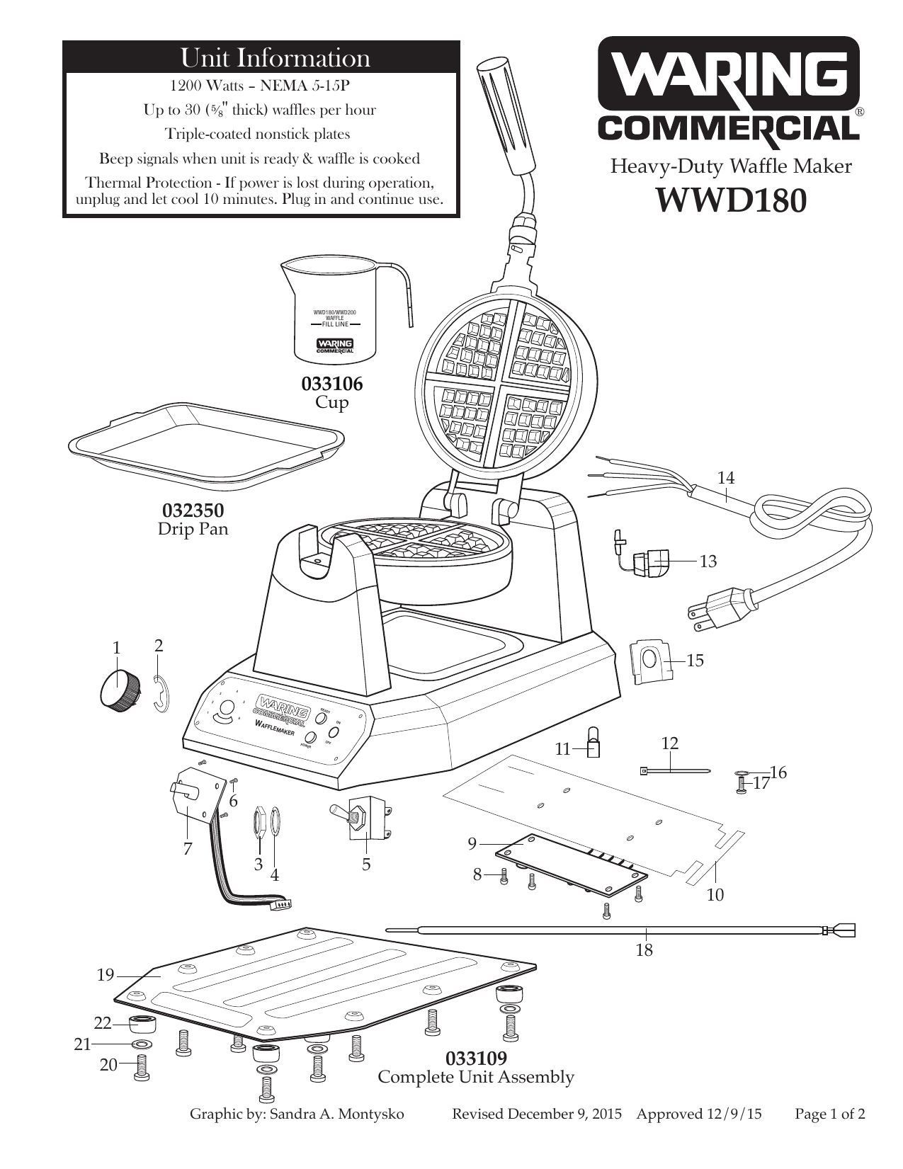 Waring WWD180 User manual Manualzz
