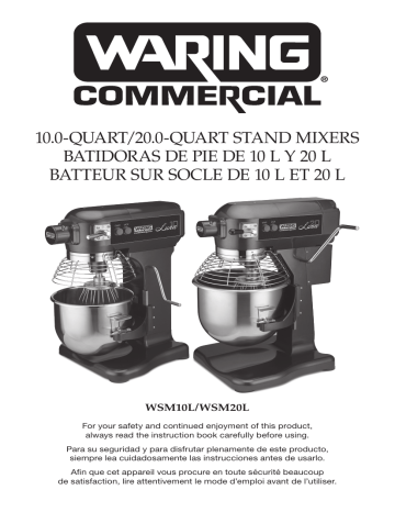 Waring WSM20L 20-Quart Planetary Mixer Instruction Manual | Manualzz