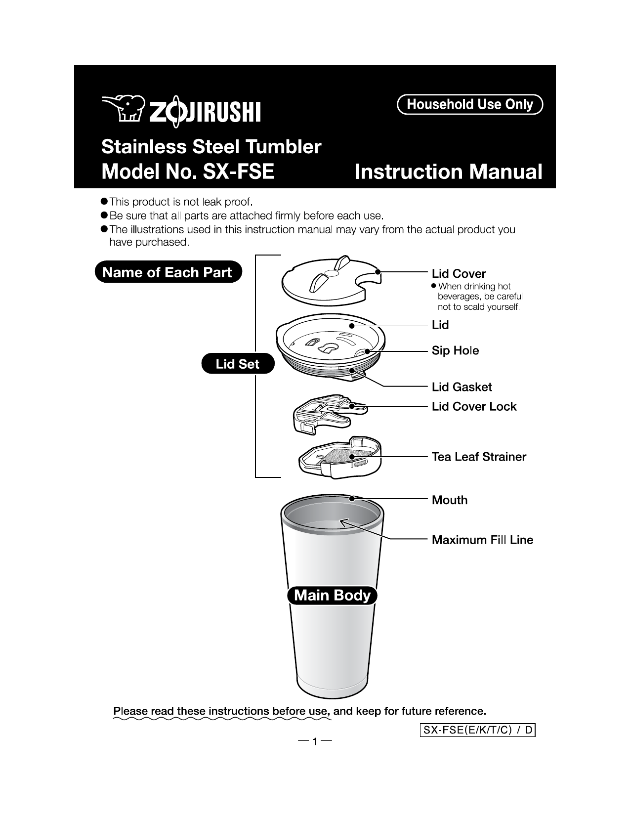 Zojirushi Sx Fse45 Owner S Manual Manualzz