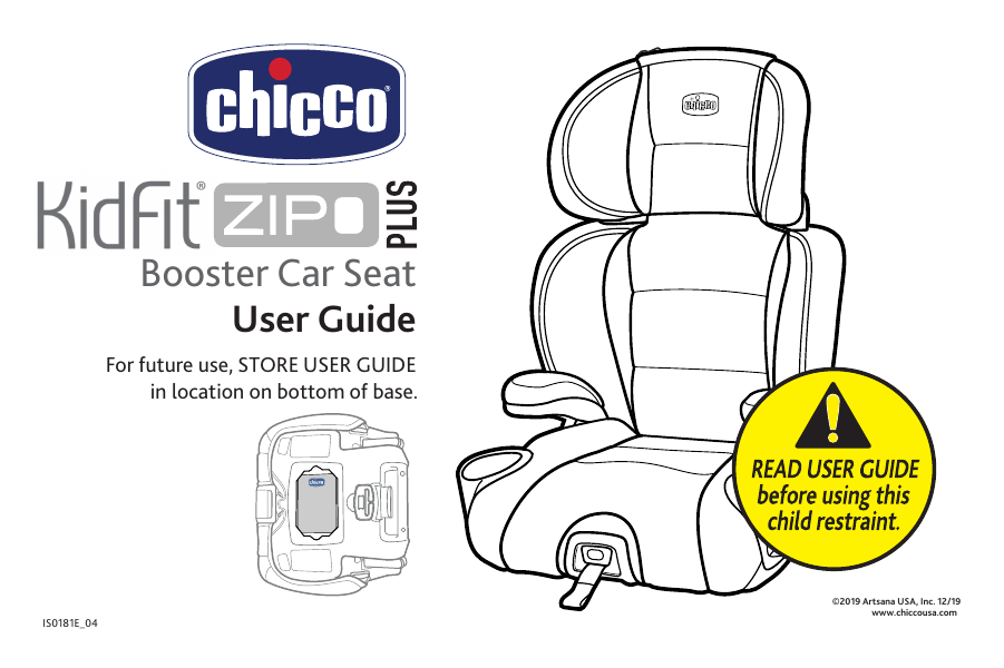 Chicco KidFit® Zip Booster, KidFit® Zip Air Booster, KidFit User manual