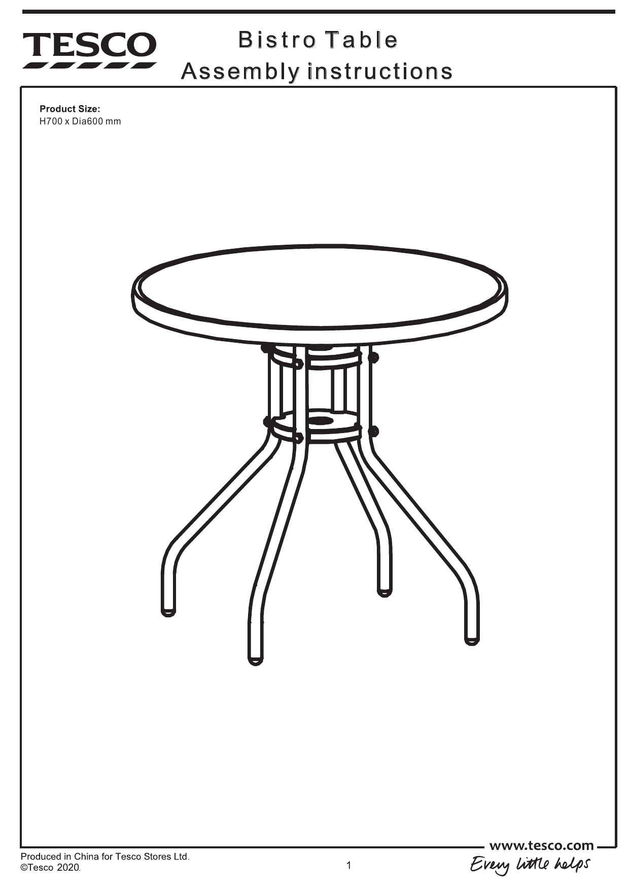 Tesco black 2025 bistro table