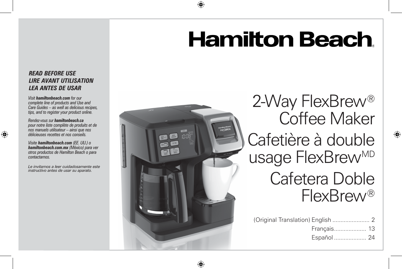 Hamilton Beach FlexBrew Trio Coffee Maker 49934 - general for sale