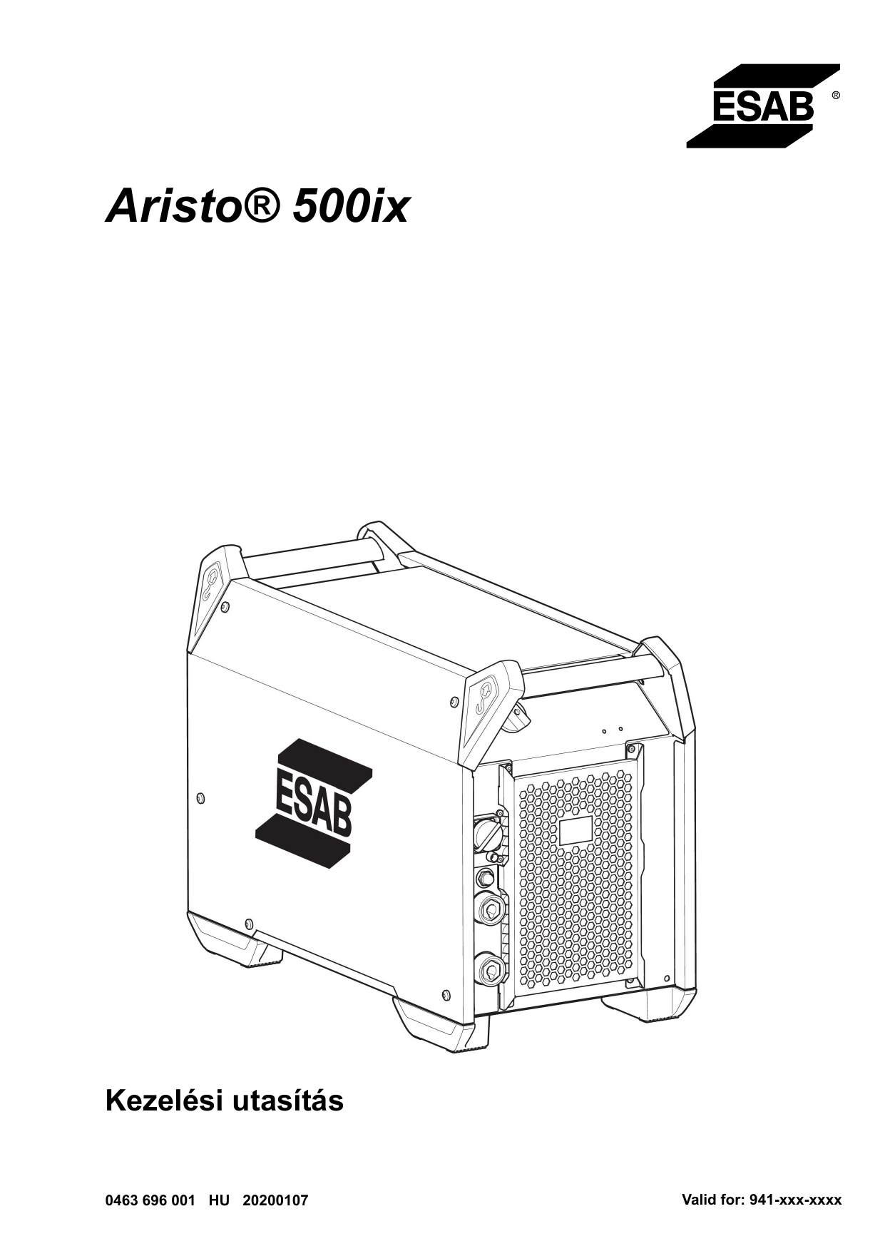 ESAB Aristo® 500ix User manual | Manualzz