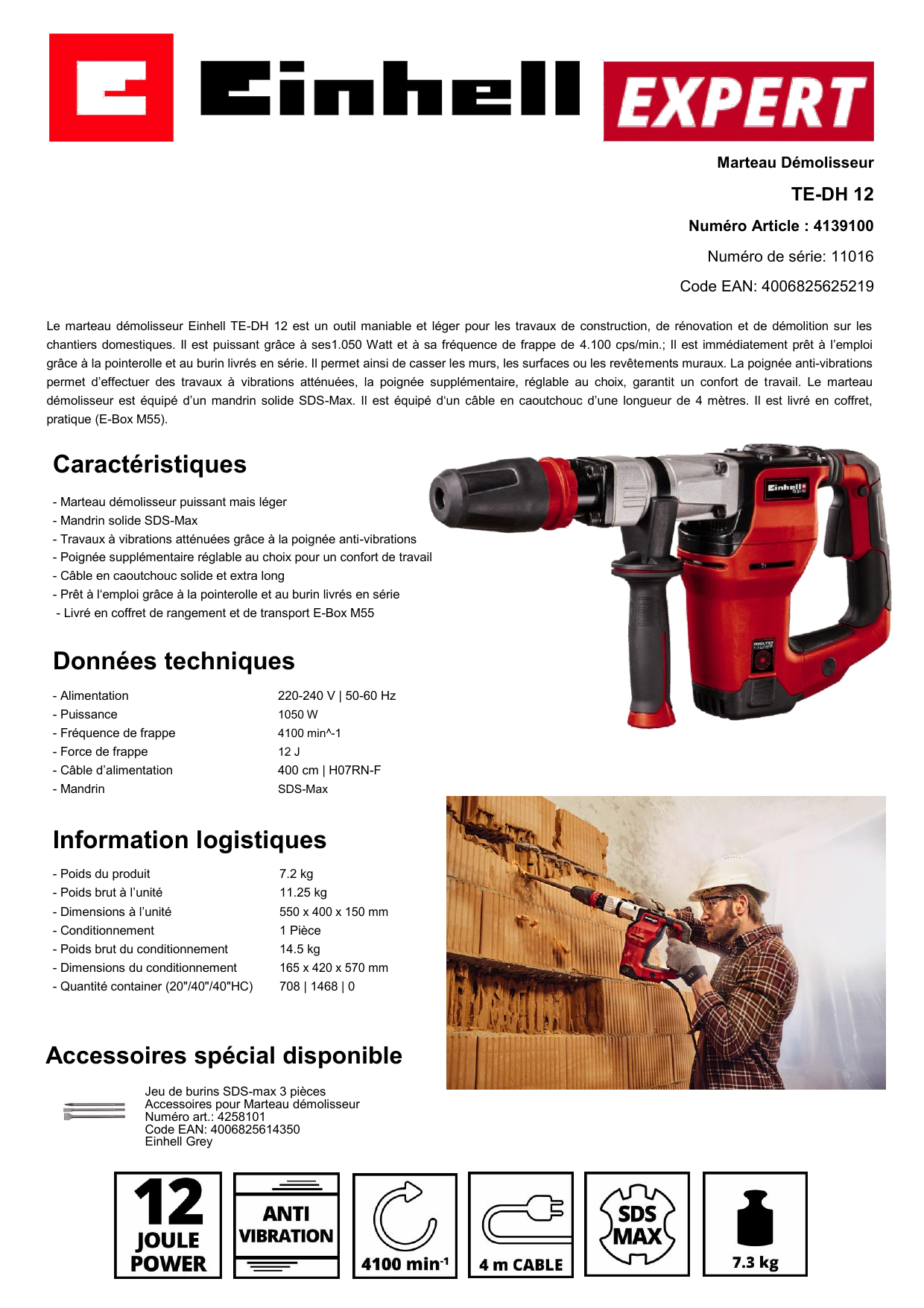 Einhell Te Dh 12 User Manual Manualzz